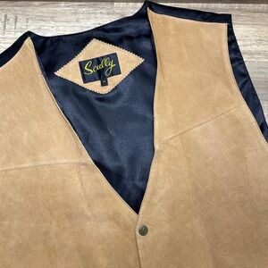 Scully Mens Tan Suede Leather Western Vest Brown 3X Button Pockets Waistcoat GUC